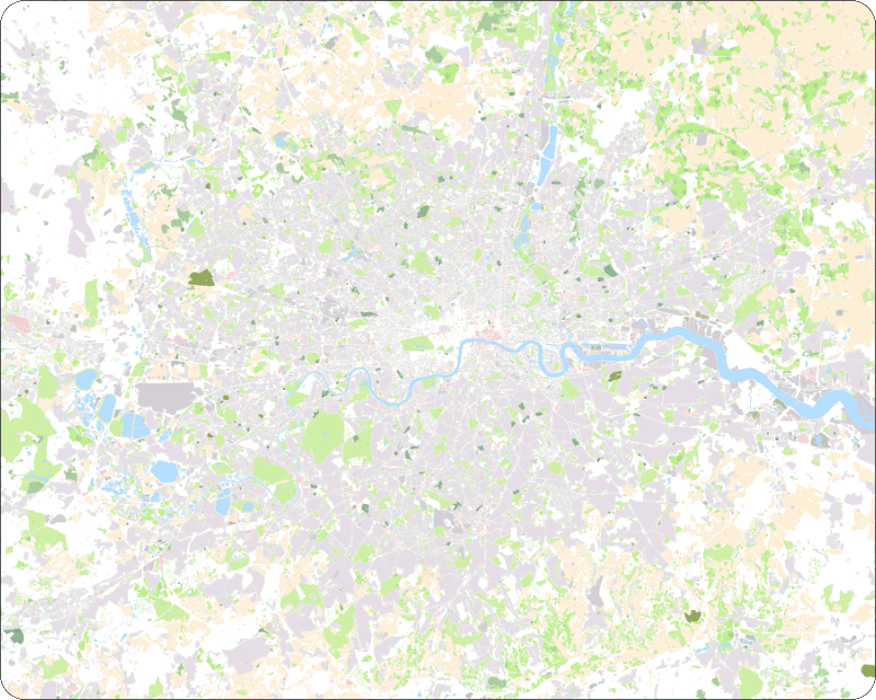 The OSM polygon map with styling added