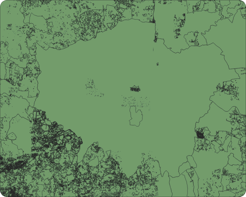 The OSM polygon map without any styling
